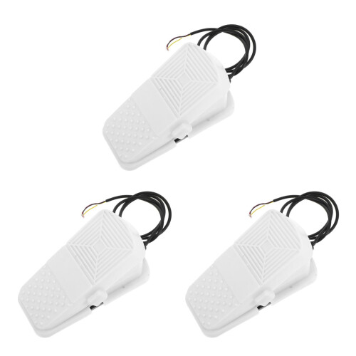 3Pcs Ceramic Forming Machine Foot Pedals ABS Control Switch Light Grey 2