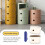 Modern Round Nightstand with Drawers and Sliding Door, Stackable Bedside Table for Bedroom 3