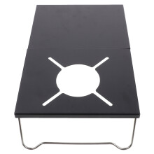 Table Camping Pliable Portable Acier Noir Outdoor