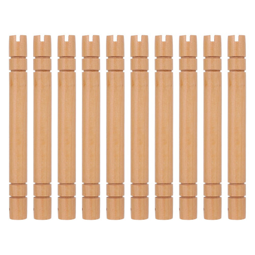 10Pièces Éventail Chinois Bois Beige Support Main Handmade