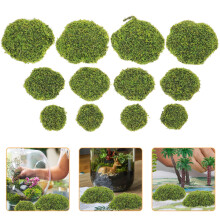 60Pcs Lifelike Faux Moss Stone Props for Office and Garden Decor