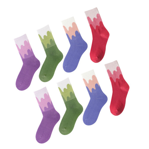 8Paires -Hautes Coton Couleurs Variées 1