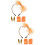 2Pièces Bandeau Orange Résille Doigts Boucles 2