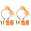 2Pièces Bandeau Orange Résille Doigts Boucles 7