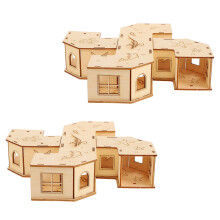 tunnel en bois 2 pièces pour hamster exercice petit animal