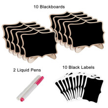 1Set Black Wood Mini Chalkboards Message Boards for Place Cards
