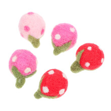 10 Pcs Felt Strawberry Hair Band Balls Headdress Decor