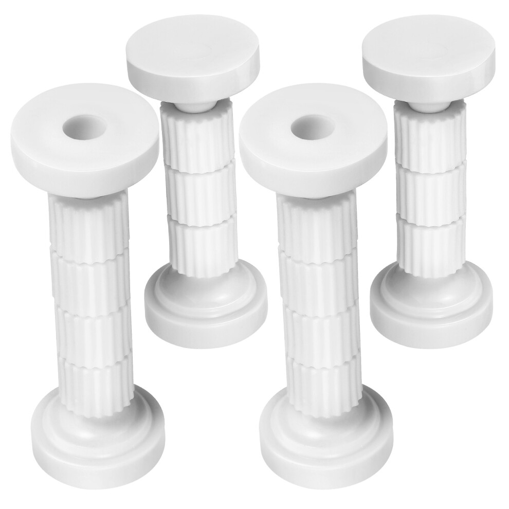 Rectangular Headboard Stopper White Metal 8Pcs 3.8In 3621544942976