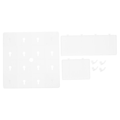 4Sets Lightweight White ABS Pegboard Storage Shelf Wall Organizer