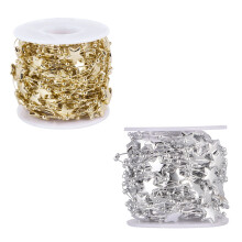 4Rolls Golden Decorative Beads Chain DIY Hanging Pendant for Xmas Tree
