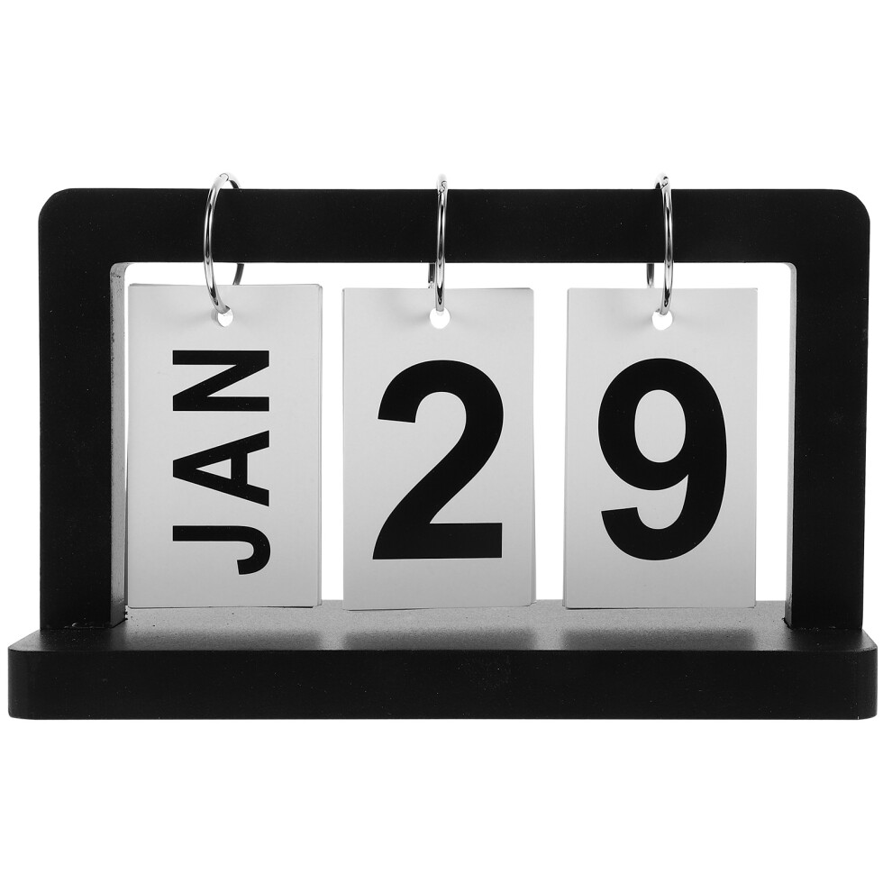 Photos - Other Office Equipment 3Pcs Wood Desk Calendar Perpetual Flip Retro Desktop Ornament