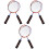3 Pairs Lightweight Portable Badminton Racket Durable Orange 3