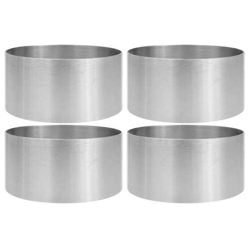 20 Pcs Round Mousse Circle Stainless Steel Silver Cake Mold