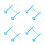 4Pcs Lightweight Sky-Blue Inflatable Stick Set for Kids Games 4