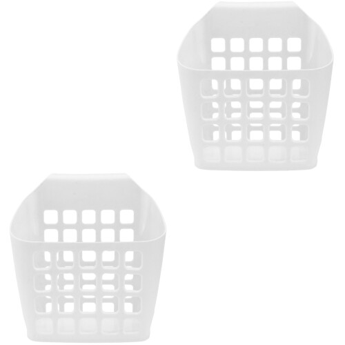 2Pcs Large Capacity White Plastic Rabbit Manger Hanging Food Feeder 1