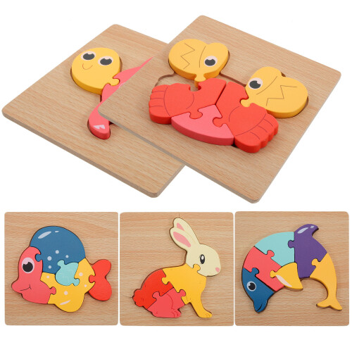 10 Pcs Wooden Cube Puzzle Toy With Storage Tray 2