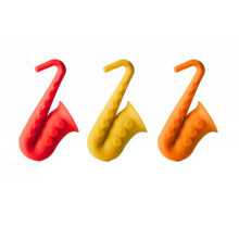 9 Pcs Silicone Saxophone Shaped Pot Lid Rack With Stoppers And Lifter