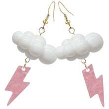 cloud dangle earrings personalized drop thunderstorm weather jewelry