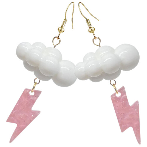 cloud dangle earrings personalized drop thunderstorm weather jewelry