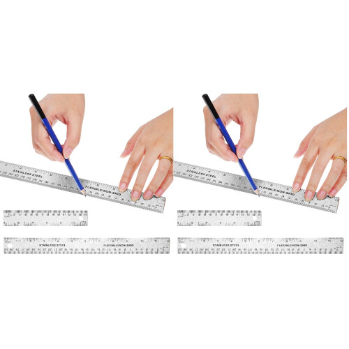 4pcs Ruler Cork Backing For Students Crafters And Math Measuring Tasks In Classrooms Workshops 2