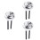 3Pièces Bouton De Chasse D'eau Argenté, Compatible Wc Double Flush 5