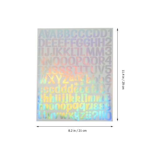 10Feuilles Stickers Alphabets Vinyle Holographique Décors DIY Créatifs 1