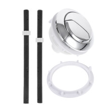 3Pièces Bouton De Chasse D'eau Argenté, Compatible Wc Double Flush