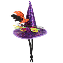 3Pcs Comfortable Cloth Pet Witch Hats Halloween Decorative Headwear