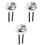 3Pièces Bouton De Chasse D'eau Argenté, Compatible Wc Double Flush 3