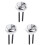3Pièces Bouton De Chasse D'eau Argenté, Compatible Wc Double Flush 2