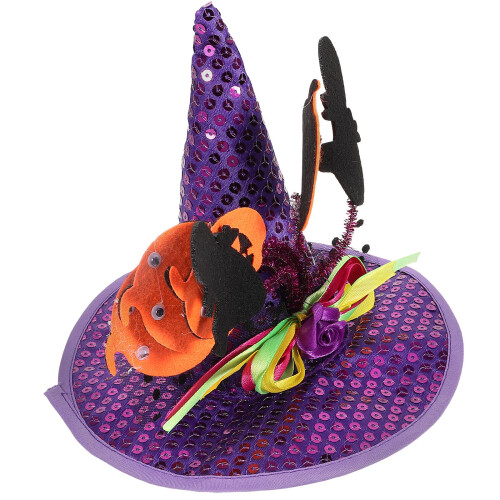 3Pcs Comfortable Cloth Pet Witch Hats Halloween Decorative Headwear 1