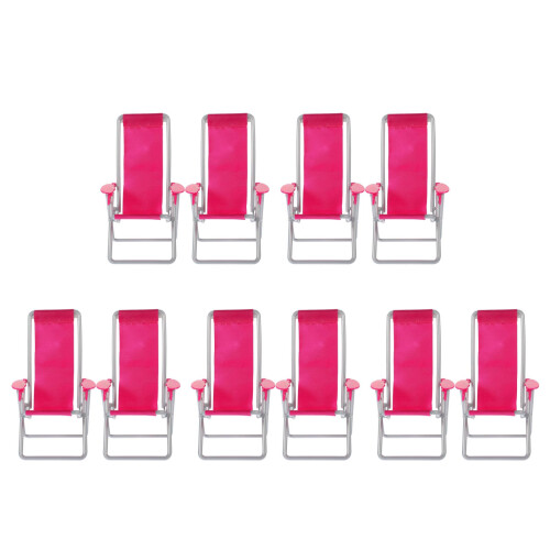 10 Pcs Mini House Deck Chair Simulation Folding Beach Chair Model 1