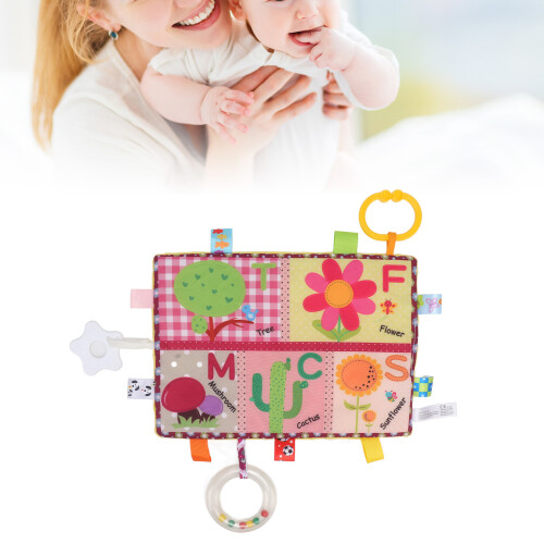 Soft Toy For Baby, Huggable Design With Interactive Tags Machine Washable Starfish Shaped Teether Soft Comforter Security Blanket For Infants 2