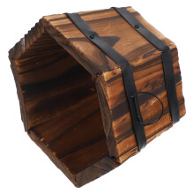 Rustic Wooden Barrel Planter Small Flower Box For Succulents