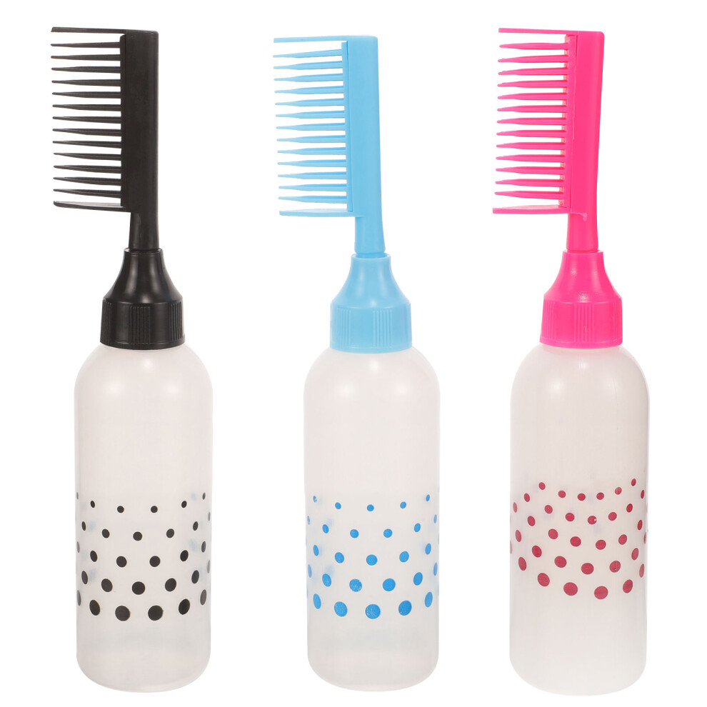 Villcase 3Pcs Hair Color Oiling Bottle With Root Comb Applicator