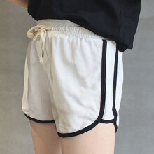 Sportshorts met hoge taille voor dames met ritszak, elastische tailleband en stretchdesign voor fitness, hardlopen en joggen (L)