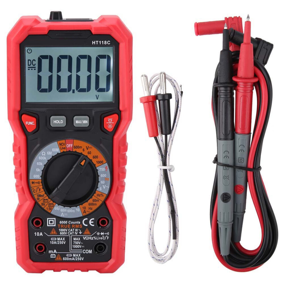 Digital Multimeter With True Rms Auto Range Back Light Display For Accurately Measuring Voltage Current Resistance Capacitance Temperature In 9482726489290