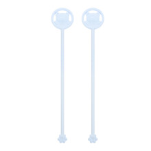 4Pcs Reusable Sky-Blue Silicone Swizzle Sticks for Beverages