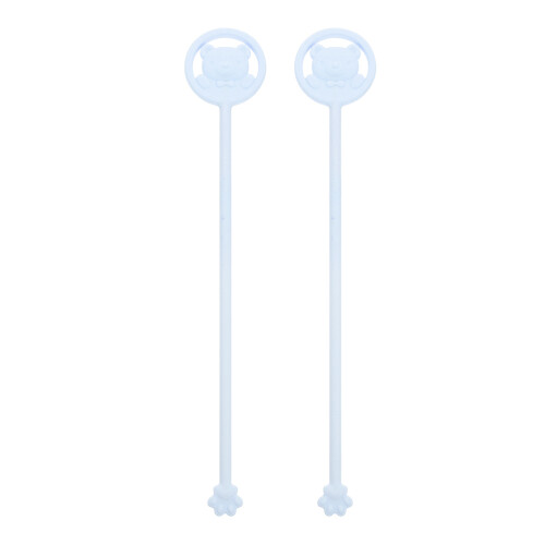 4Pcs Reusable Sky-Blue Silicone Swizzle Sticks for Beverages