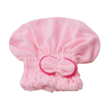 2pcs Bowknot Hair Drying Cap Microfiber Fast Drying Shower Caps For Women Elastic Bath Hair Bow Sideband Random