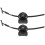 8Sets Black Spinning Top Battling Launchers Plastic String Mechanism 2