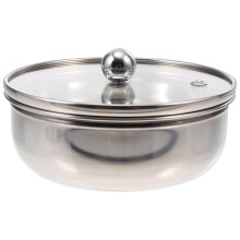 3 Pcs Stainless Steel Bowl With Lid For Food Rice Soup