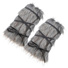 4 Pcs Viking Faux Fur Leg Warmers For Men And Women 30cm