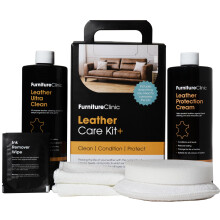 Furniture Clinic Complete Leather Care Kit+ With Large Leather Cleaner & Leather Protection Cream for Sofas, Car Seats - Leather Care Set Includes 50