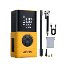 AstroAI Car Tyre Inflator Air Compressor, Portable USB Rechargeable Electric Bike Pump 150 PSI, Tyre Pump with Pressure Gauge Digital Dual Values Dis