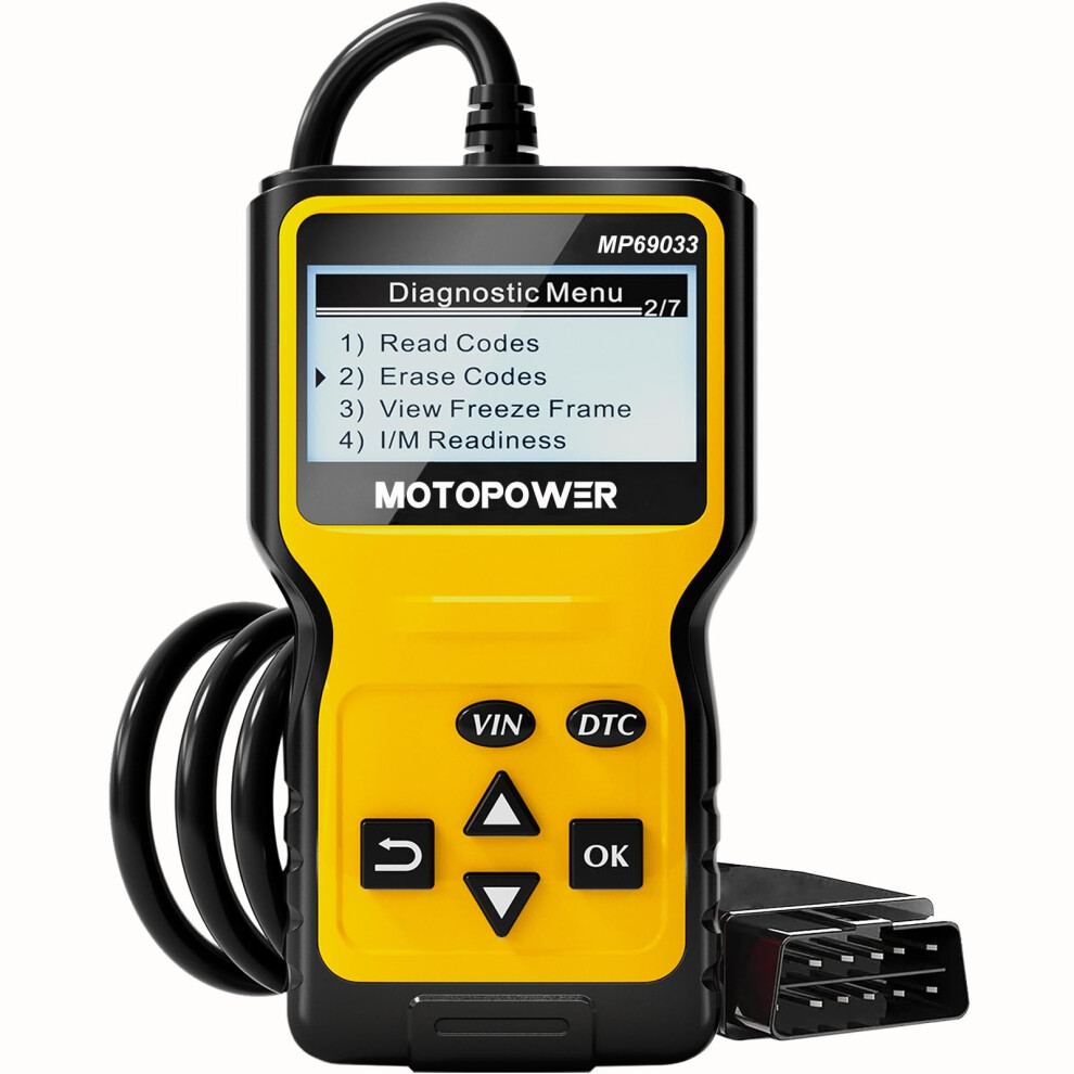 Motopower Mp69033 Obd2 Scanner Universal Car Engine Fault Code Reader, Can Diagnostic Scan Tool For All Obd Ii Protocol Cars 75800345