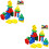 2 Sets Wooden Sorting Stacking Montessori Color Shape Blocks 6