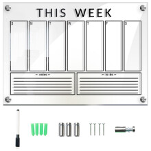 3Sets Hangbord Acrylweekplanner Droogwissen Berichtbord Voor Thuis