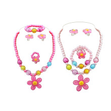 6 Sets Plastic Flower Jewelry Set For Girls