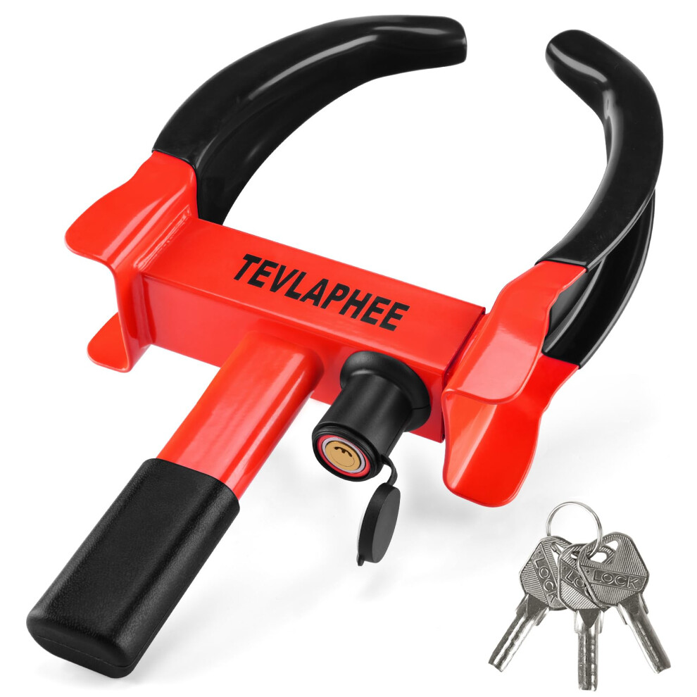 Tevlaphee Wheel Clamp Lock Heavy Duty Anti-Theft, Adjustable Security For Cars, Vans, Motorhomes (Fits 7-11" Tyres), Weatherproof & Vandal-Resistant 70541380